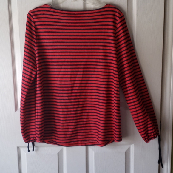 TALBOTS RED AND BLUE LONG SLEEVE TOP - Picture 3 of 4